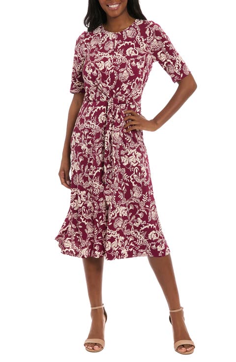 Elbow Sleeve A-Line Dress