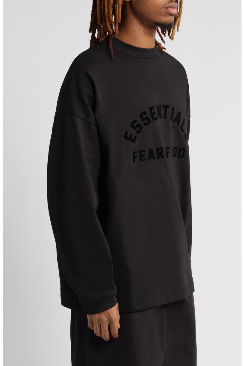 Oversize Long Sleeve Logo Graphic T-Shirt, Alternate, color, JET BLACK