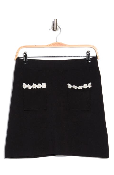 Floral Patch Pocket Miniskirt