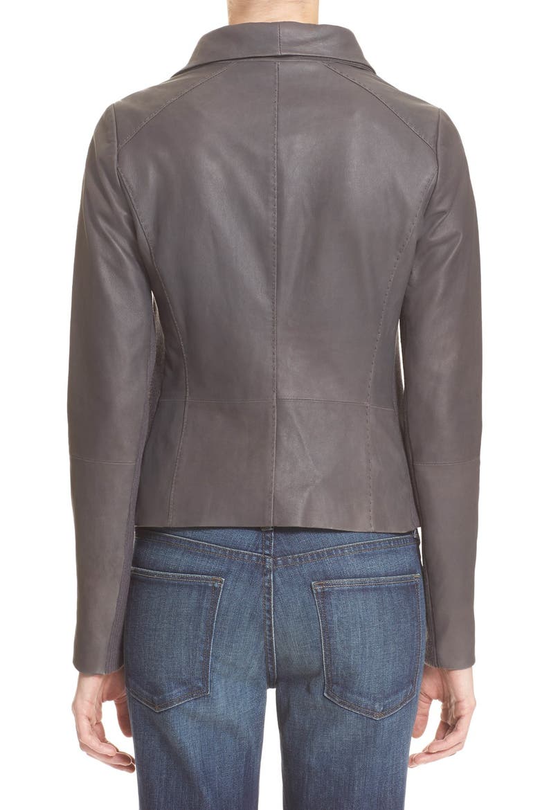 Leather Scuba Jacket, Alternate, color, IRON
