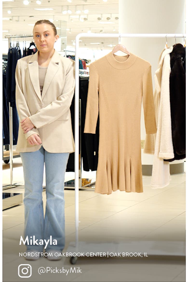 Rib Three-Quarter Sleeve Sweater Dress video