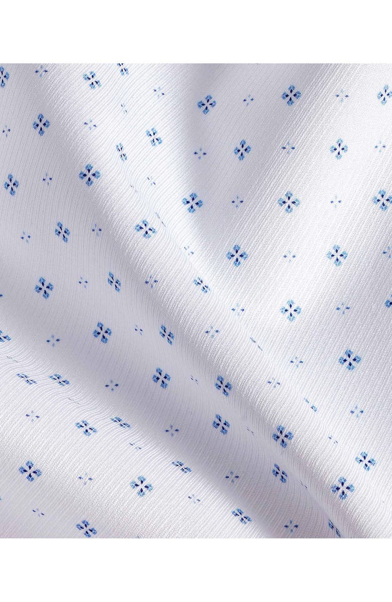 David Donahue Regular Fit Neat Cotton Dobby Dress Shirt, Alternate, color, White/ Blue