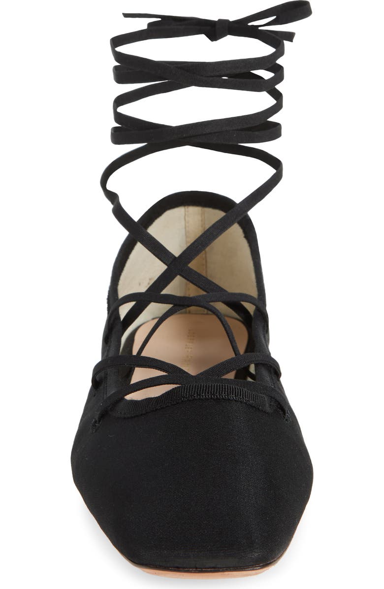Loeffler Randall Louisa Ankle Wrap Ballet Flat, Alternate, color, Black