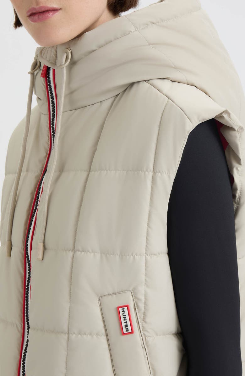 Hunter Lindsey Quilted Coated Water Repellent Vest, Alternate, color, Vanilla