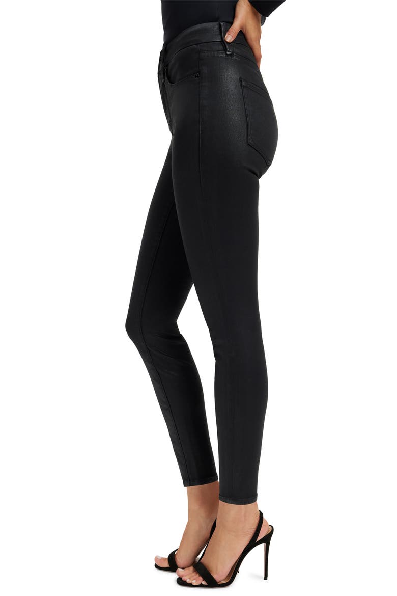 Good Legs Coated Skinny Jeans, Alternate, color, BLACK001