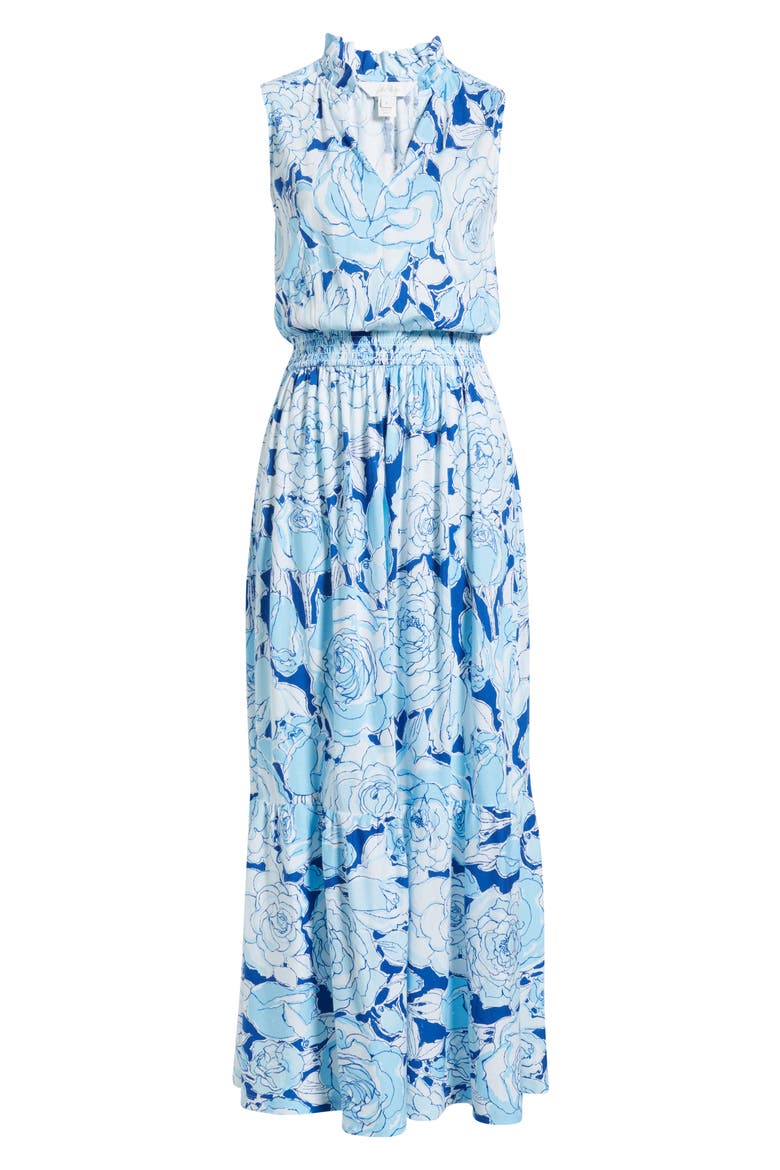 Amiria Sleeveless Maxi Dress, Alternate, color, CAPRI BLUE ROSANNA