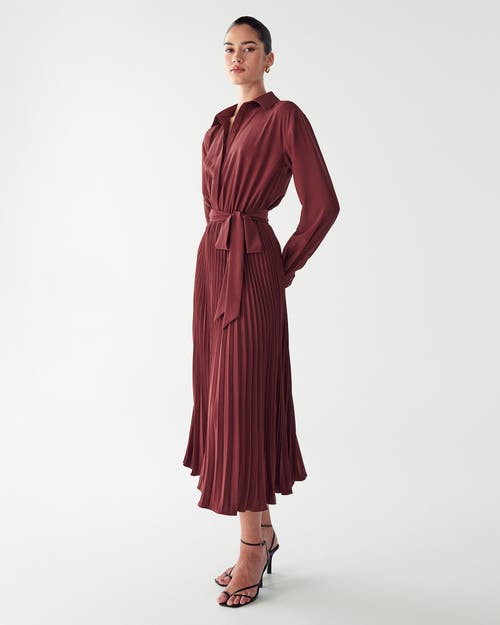 Willa Mckenzi Midi Dress In Burgundy