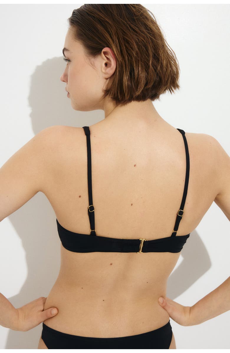 H&M Padded Bikini Top, Alternate, color, Black