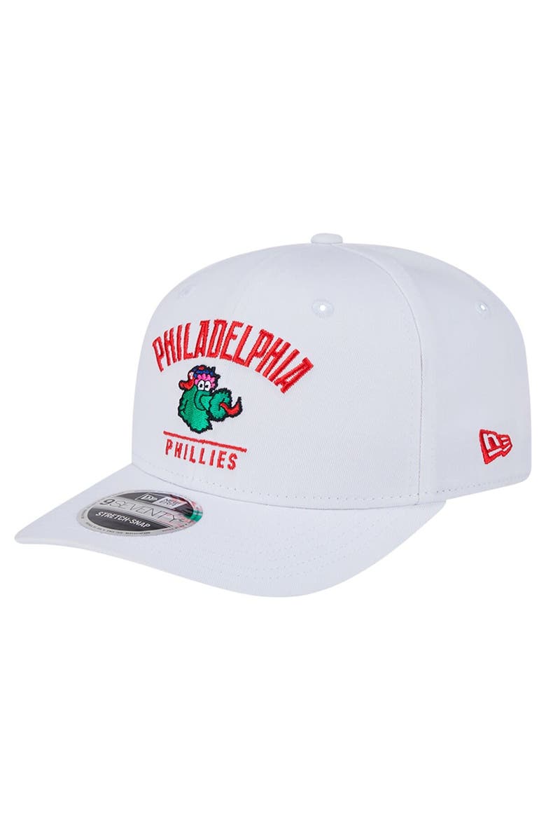 New Era Men's New Era White Philadelphia Phillies City Arch Phanatic 9SEVENTY Stretch-Snap Adjustable Hat, Main, color, White