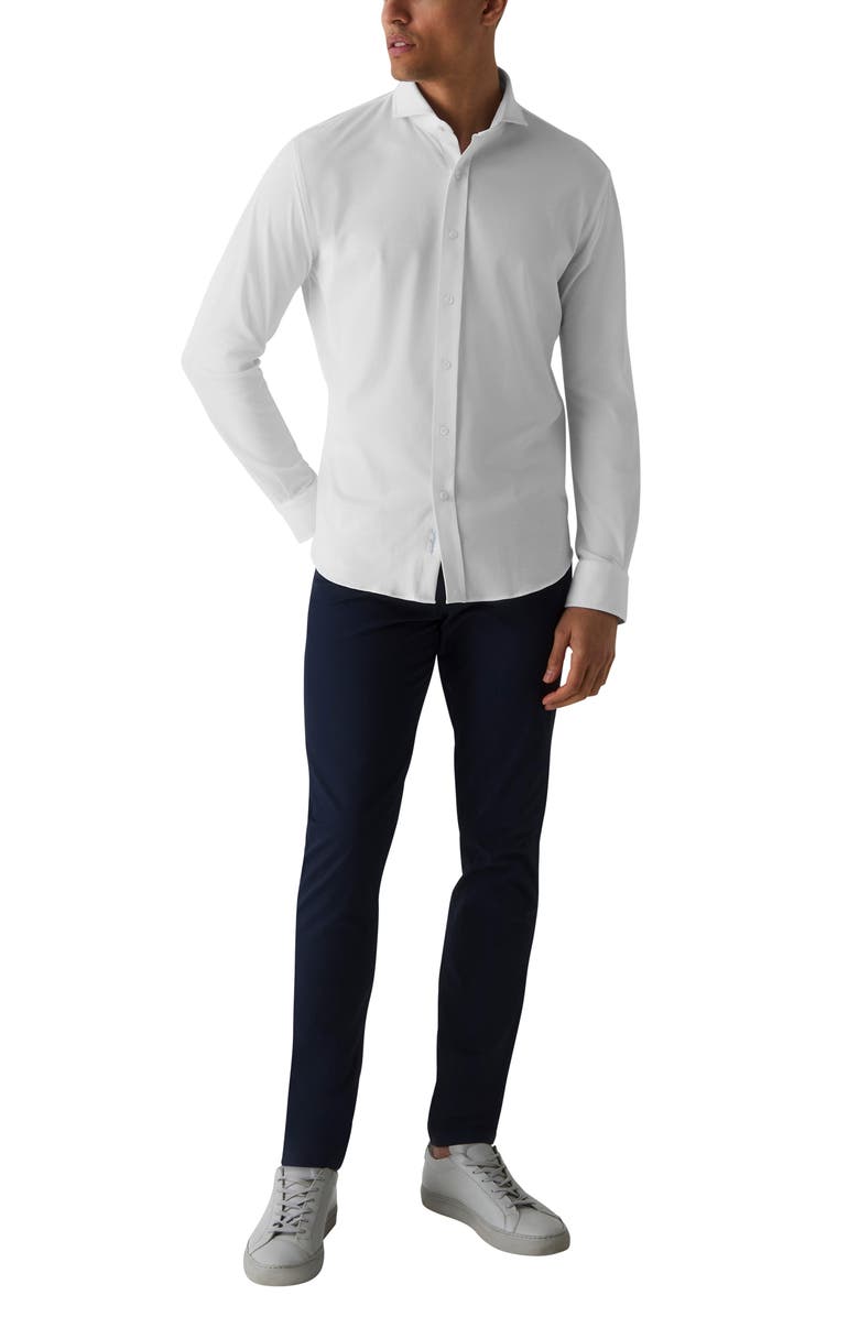 Greyson Omaha Brrr° Performance Knit Button-Up Shirt, Alternate, color, Arctic