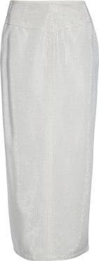 Emporio Armani Studded Twill Midi Skirt
