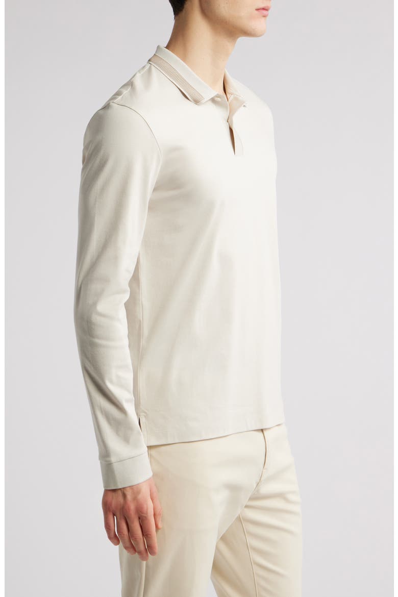 Pleins Long Sleeve Polo, Alternate, color, WHITE