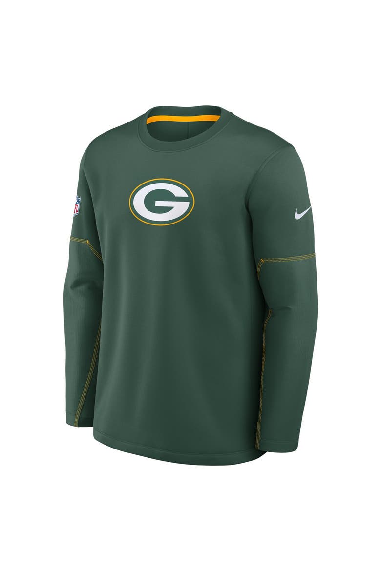 Men's Nike Green Green Bay Packers Sideline Coaches Team Present Midweight Therma-FIT Sweatshirt, Alternate, color, Green