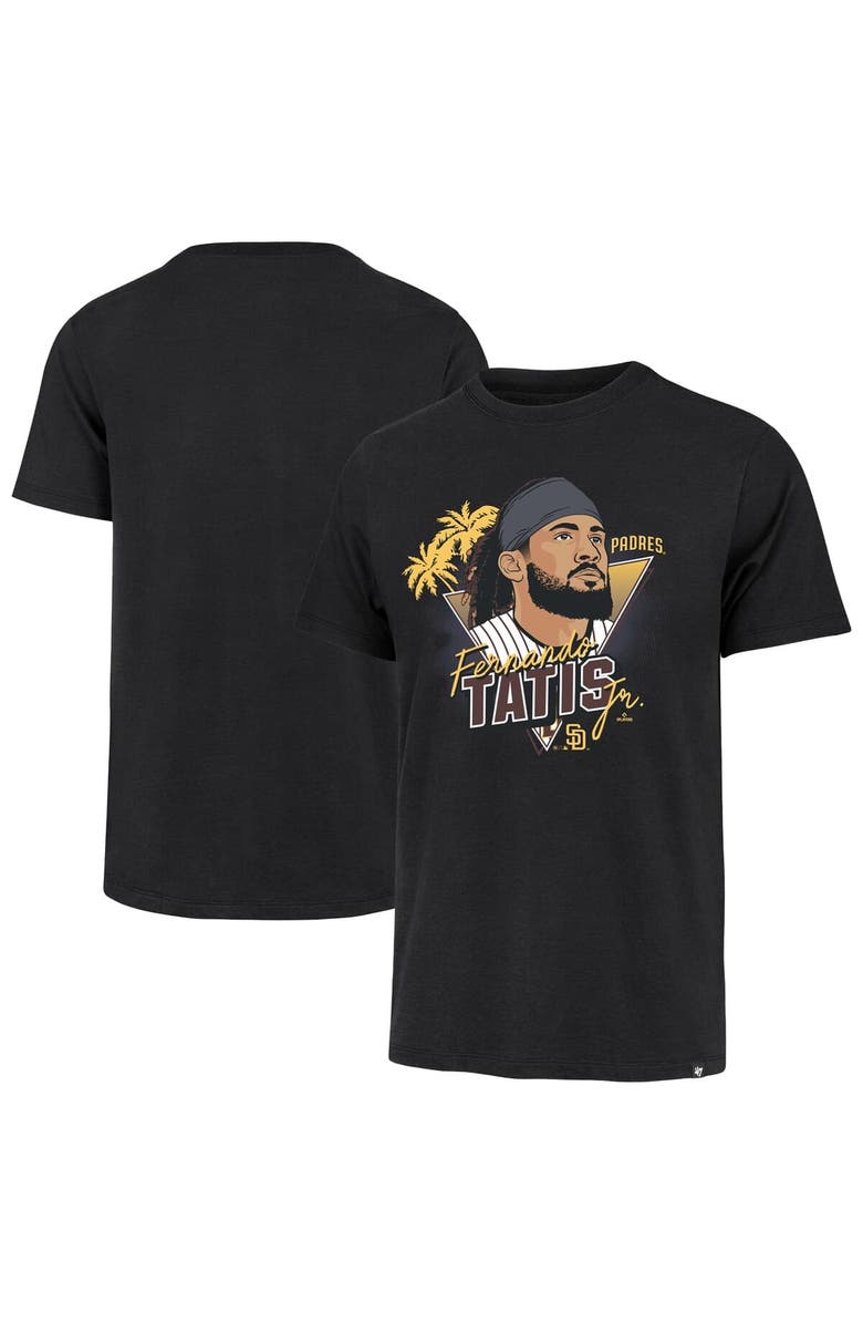 '47 Men's '47 Fernando Tatis Jr. Black San Diego Padres Player Caricature Franklin T-Shirt, Main, color, Black