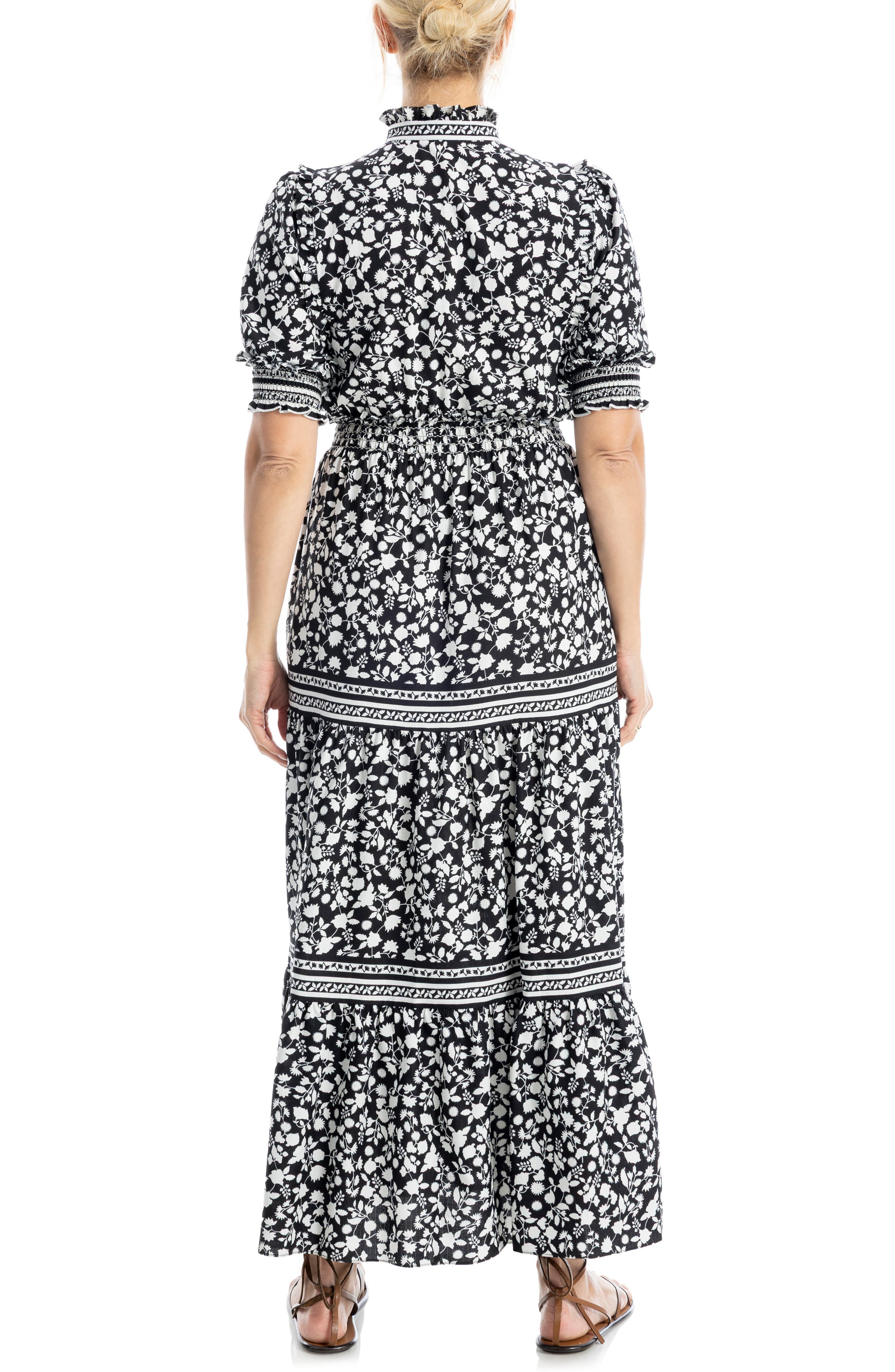 Floral Short Sleeve Tiered Maxi Dress - image 2