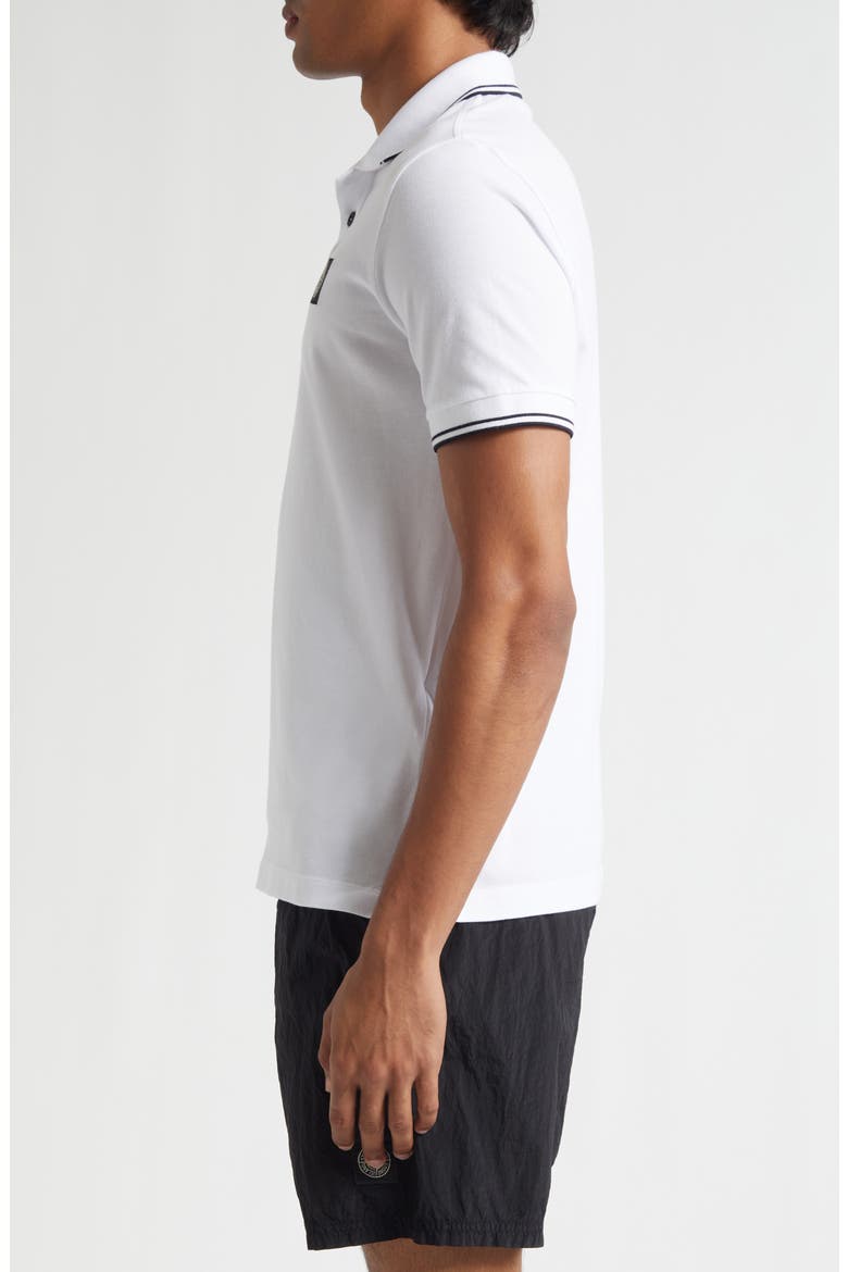 Tipped Stretch Cotton Polo, Alternate, color, V1001 WHITE