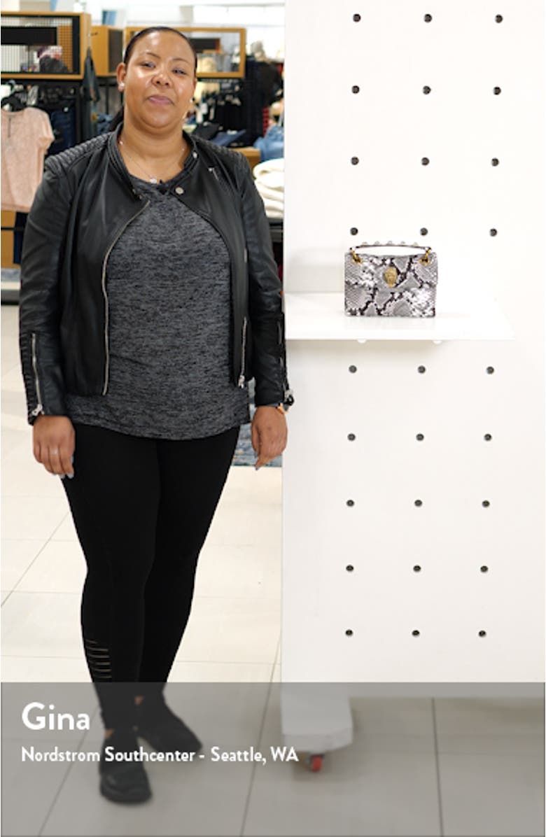 Kensington X Snake Embossed Leather Shoulder Bag, sales video thumbnail