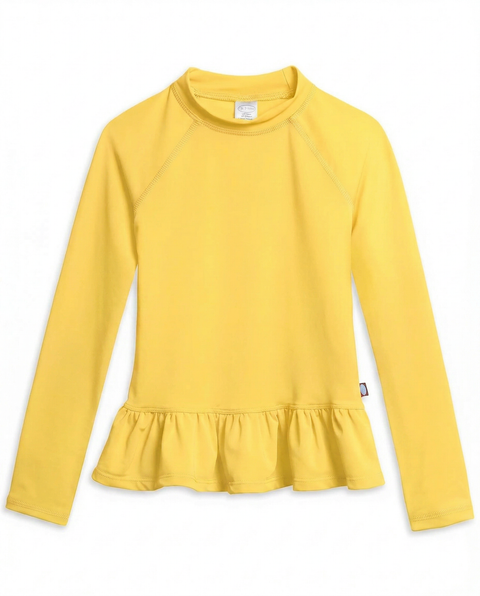 Girls Swim Peplum UPF 50+ Long Sleeve Rashguard Tee (Toddler, Little Kid, Big Kid)