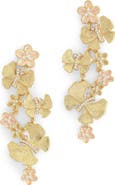 Anabel Aram Jewelry Butterfly & Flowers Dangle Drop Earrings