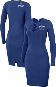 WEAR by Erin Andrews Women's WEAR by Erin Andrews Blue Tampa Bay Lightning Lace-Up Dress