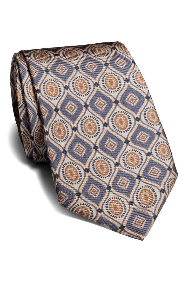 Wagner Geometric Silk Tie, Main, color, BLUE