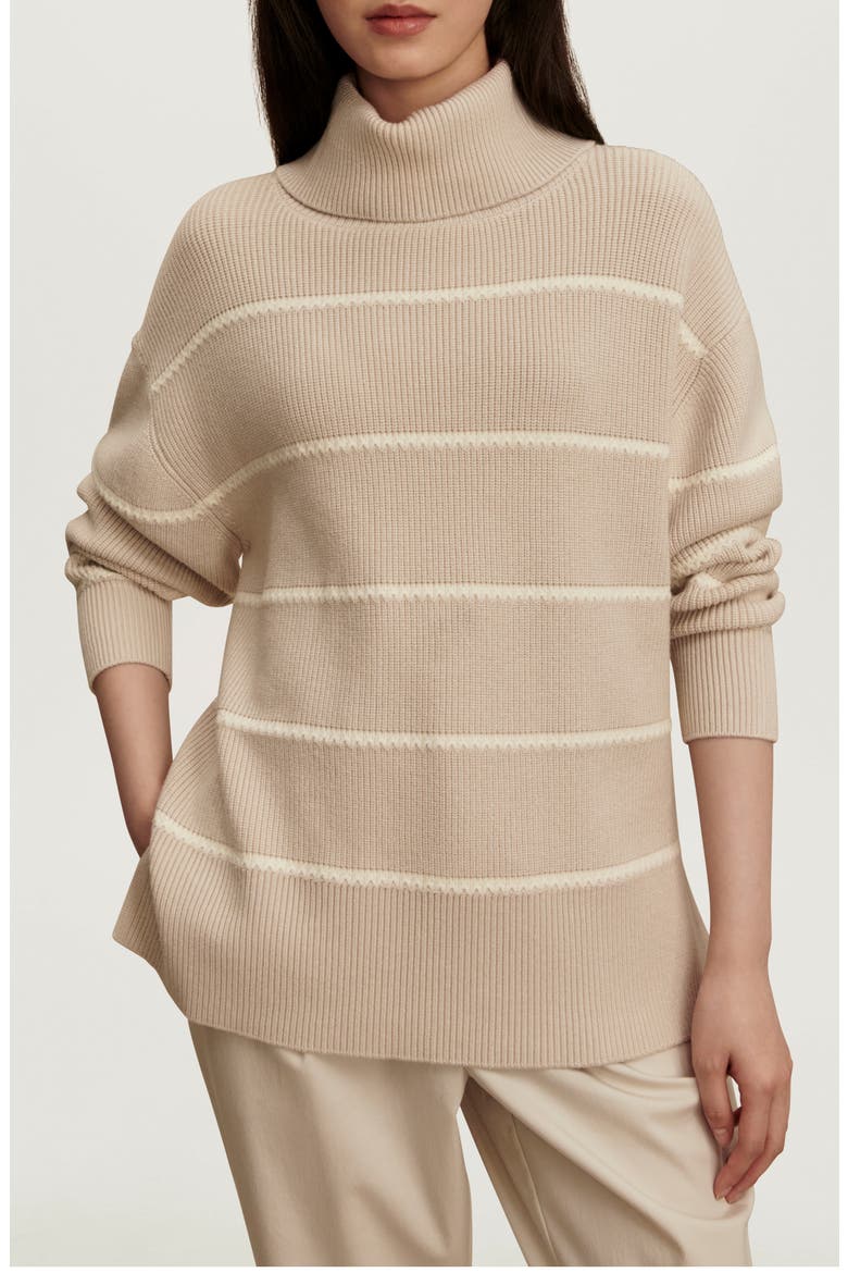 Hamish Split Turtleneck Sweater, Main, color, SILVER BIRCH