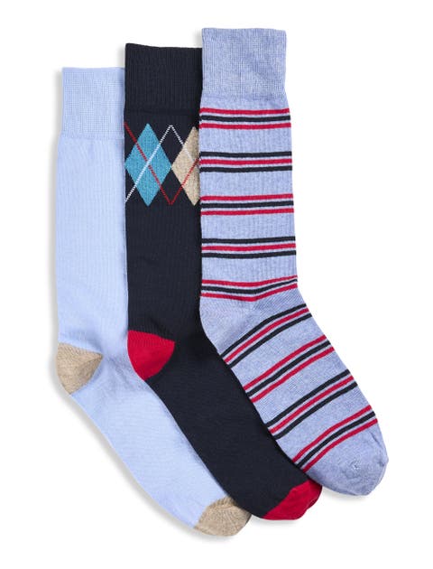 Big & Tall 3-Pk Spring Classic Printed Socks