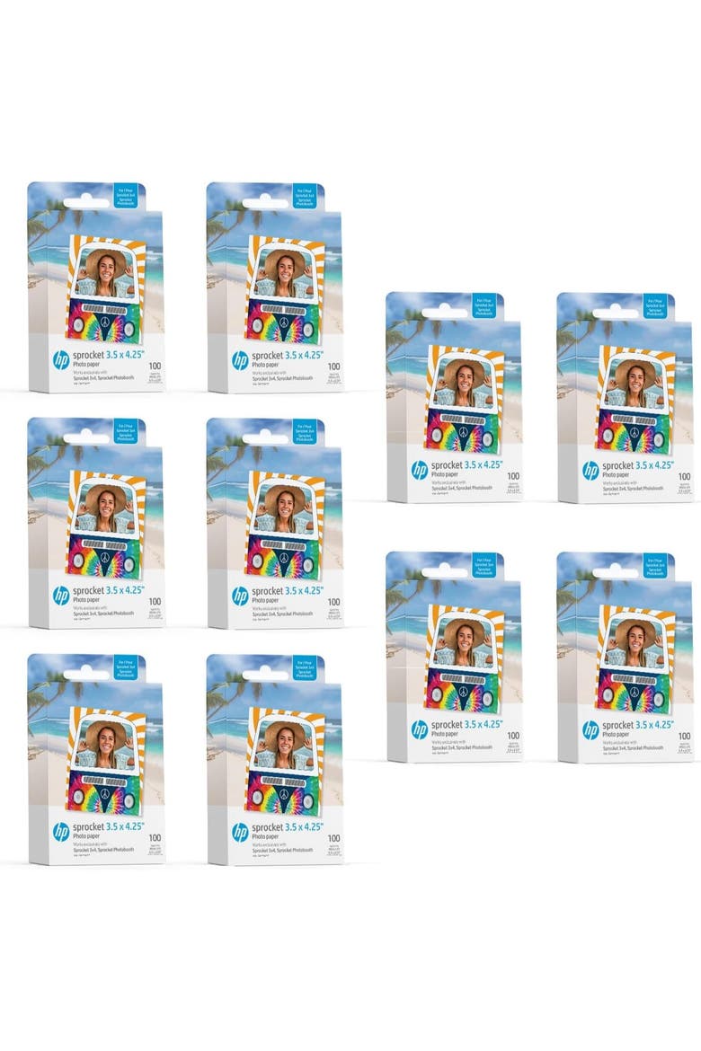 Sprocket 3.5" x 4.25" Sticky-Backed Zink Photo Paper Bundle, Main, color, 1000-pack