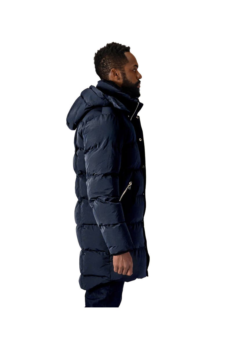 Men's Penguin Long Length Quilted Coat, Alternate, color, BLUE DIAMOND