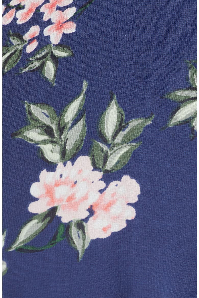 Floral Sleeveless Chiffon Midi Dress, Alternate, color, NAVY
