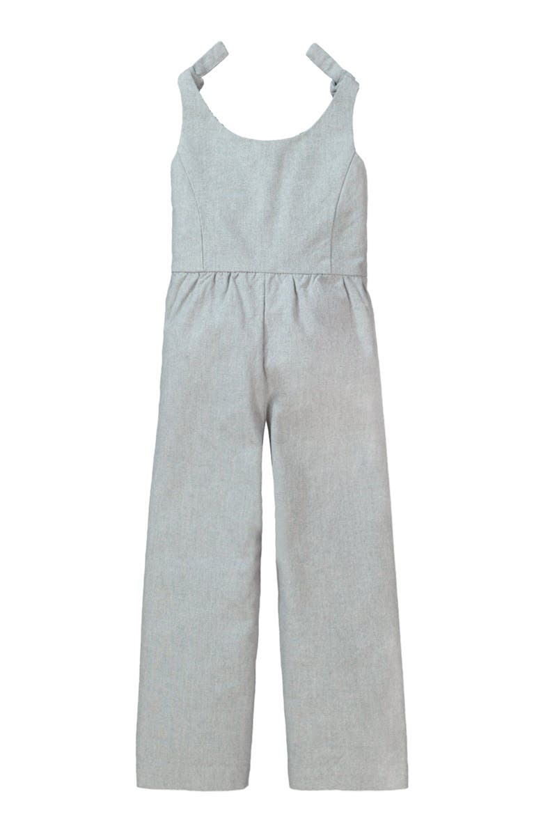 Hope & Henry Girls' Knot Tie Button Front Jumpsuit, Toddler, Alternate, color, 