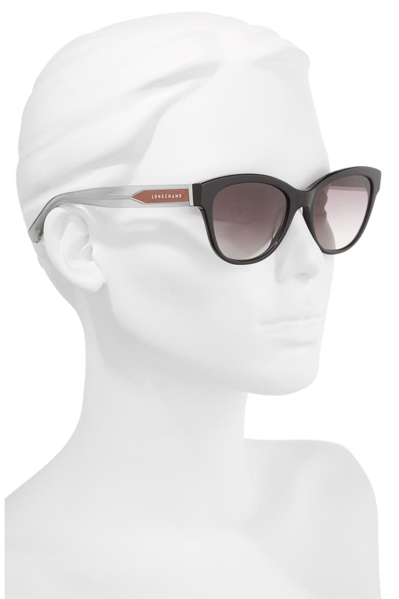 54mm Gradient Lens Sunglasses, Alternate, color, BLACK