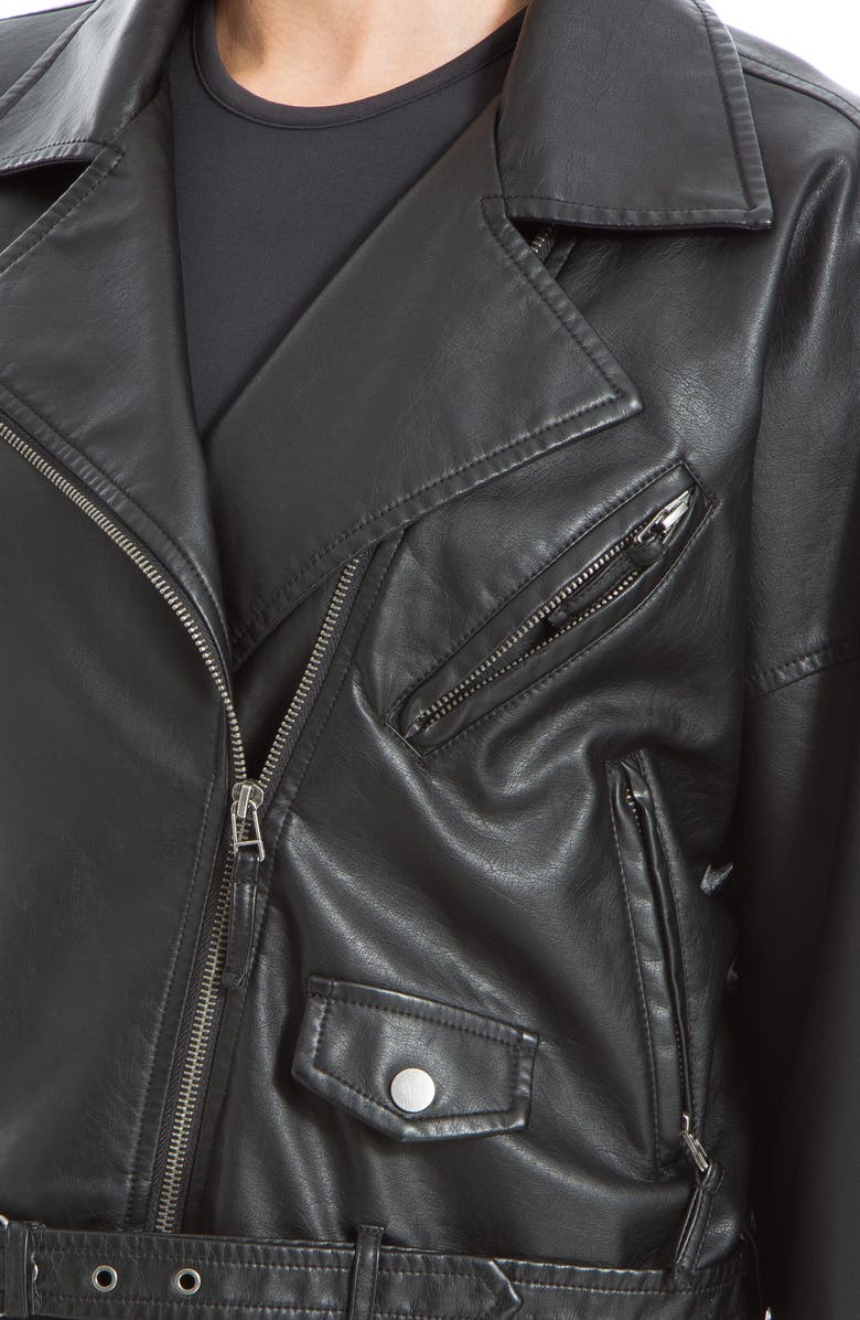 MAX STUDIO Faux Leather Biker Jacket, Alternate, color, 