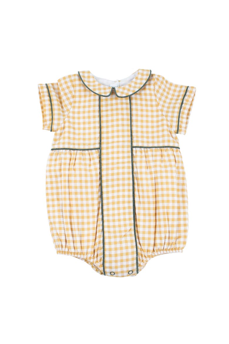 Gingham Bubble Romper, Main, color, Yellow Multi
