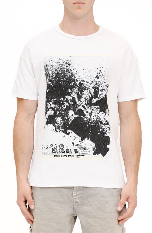 Purple Brand Textured Inside Out Cotton Graphic T-shirt In Black/white