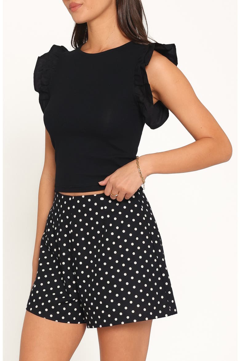 Kathleen Ruffle Sleeve Knit Top, Alternate, color, BLACK