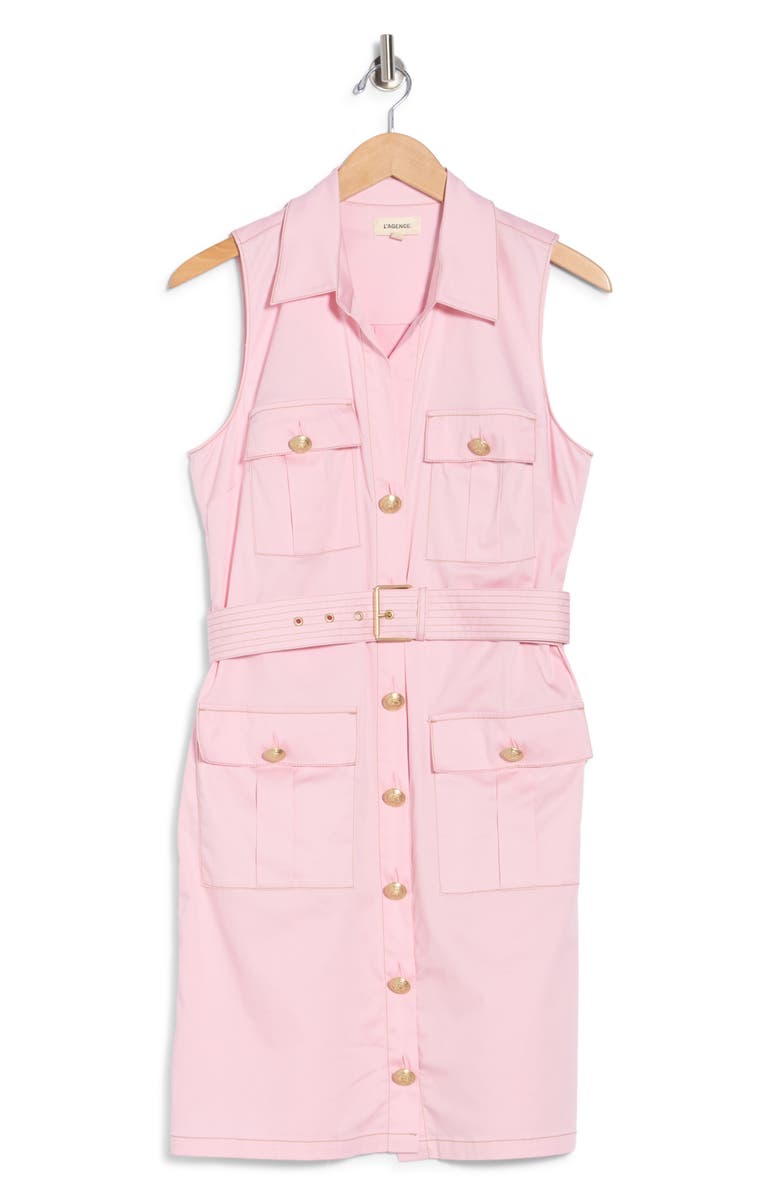 L'AGENCE Noam Utility Shirtdress, Alternate, color, Blush