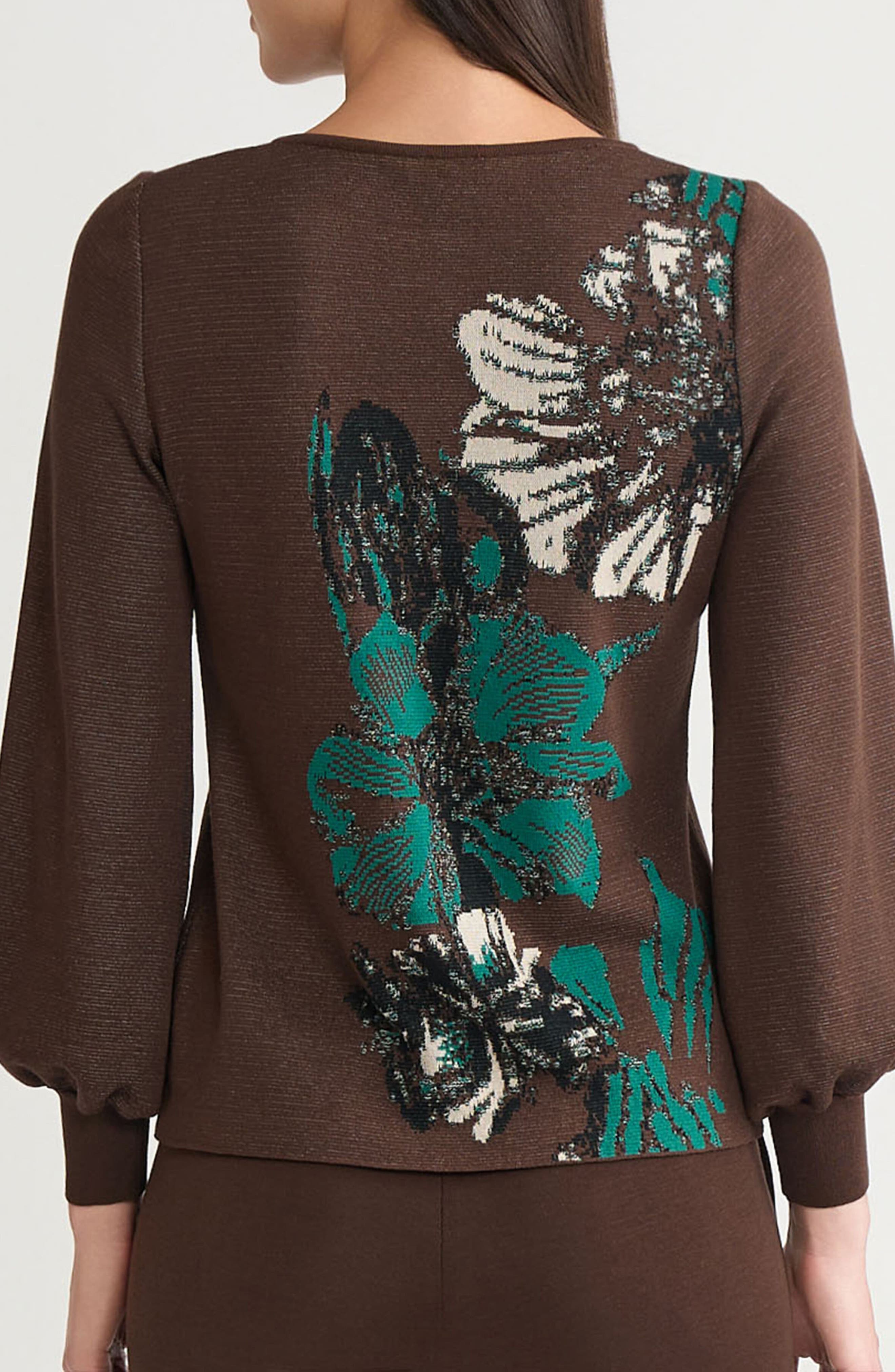 Floral Jacquard Sweater - image 2