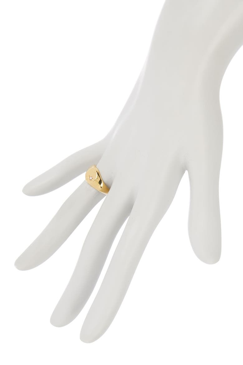 CZ Spark Signet Ring, Alternate, color, SHINY GOLD