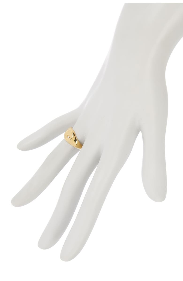Madewell CZ Spark Signet Ring, Alternate, color,
