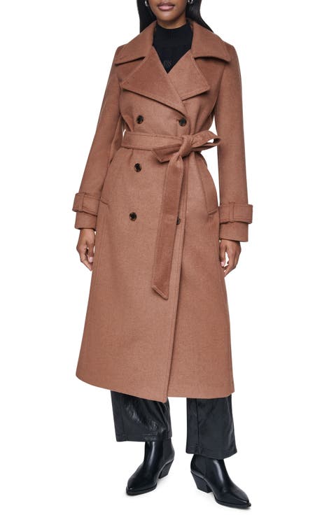 Double Breasted Wool Blend Maxi Coat