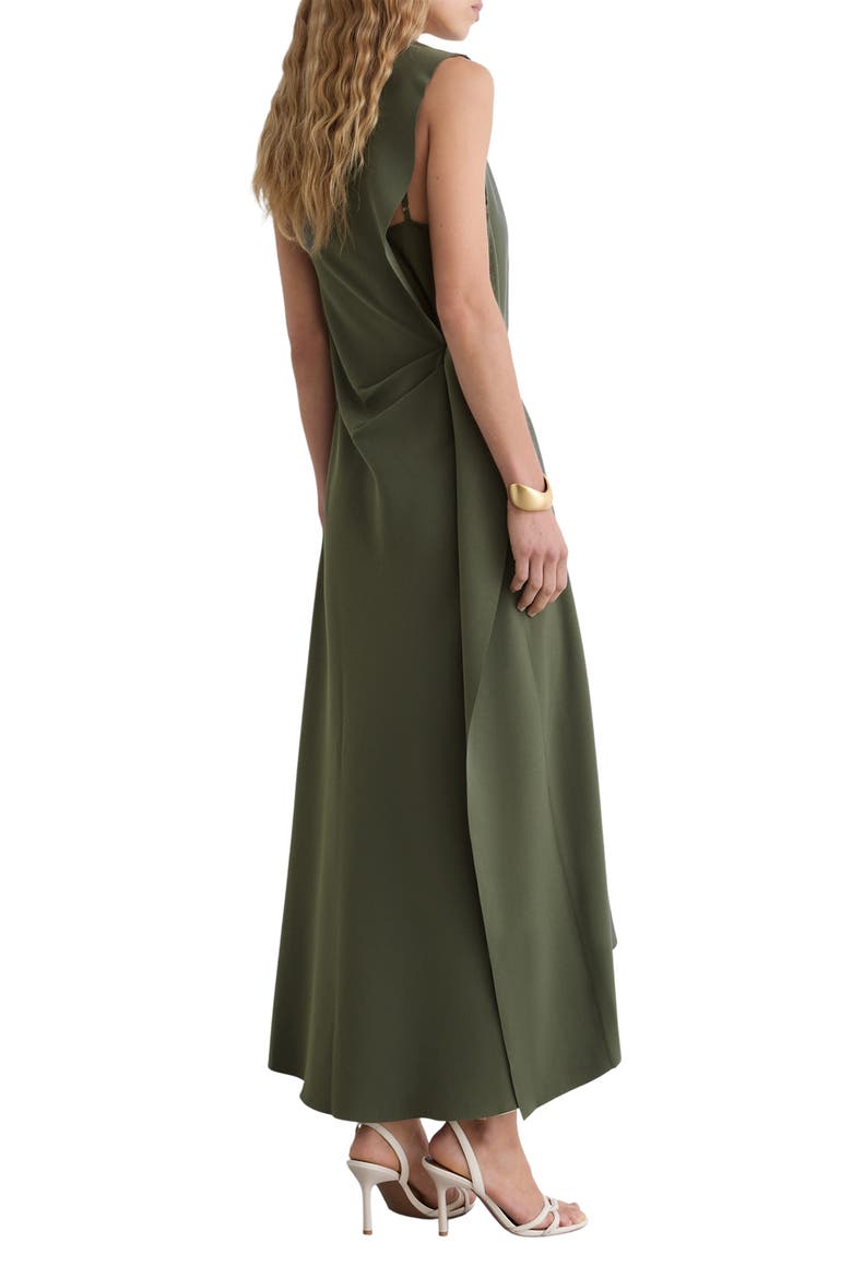 Dorota Drape Detail High-Low Dress, Alternate, color, KHAKI GREEN