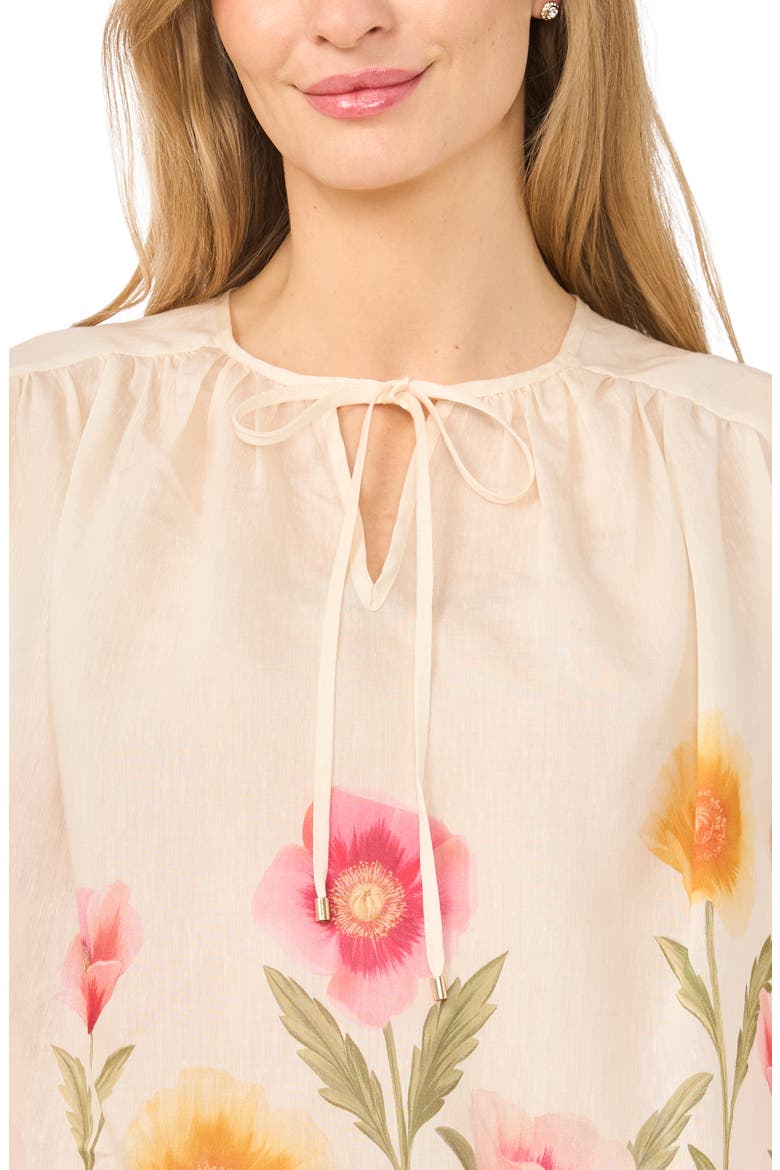 Rochelle Floral Print Top, Alternate, color, ANTIQUE WHITE