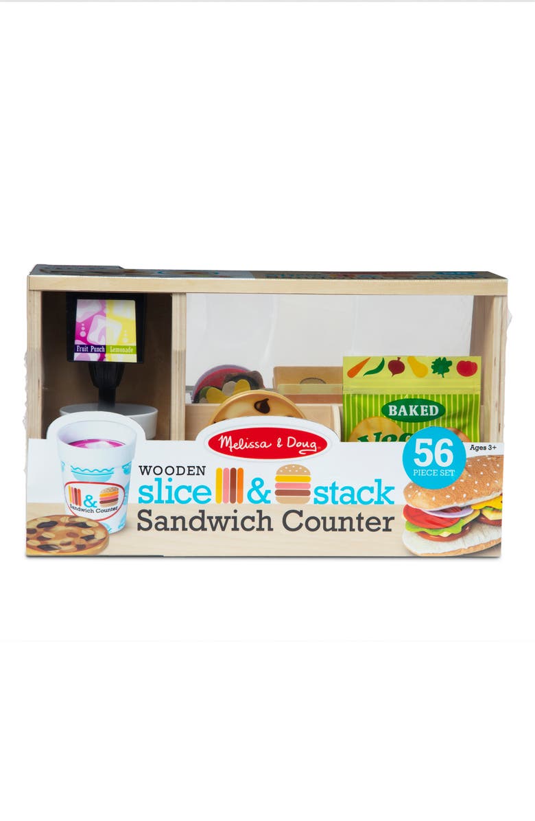 Melissa & Doug Slice & Stack 52-Piece Sandwich Counter Playset, Alternate, color,
