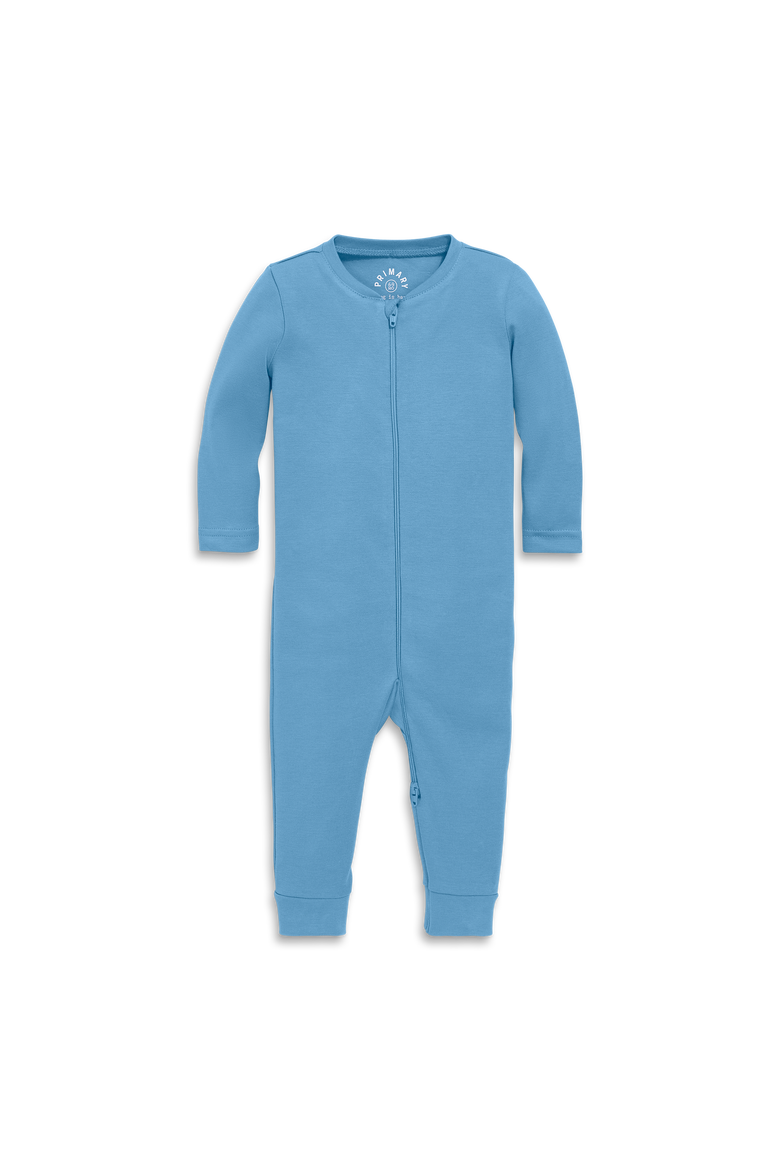 Baby Organic Zip Romper In Solids, Main, color, Cornflower