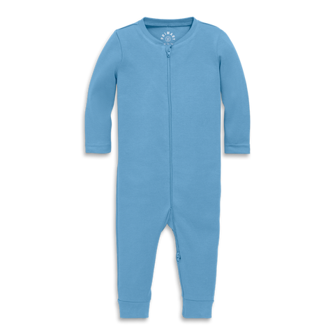 Baby Organic Zip Romper In Solids