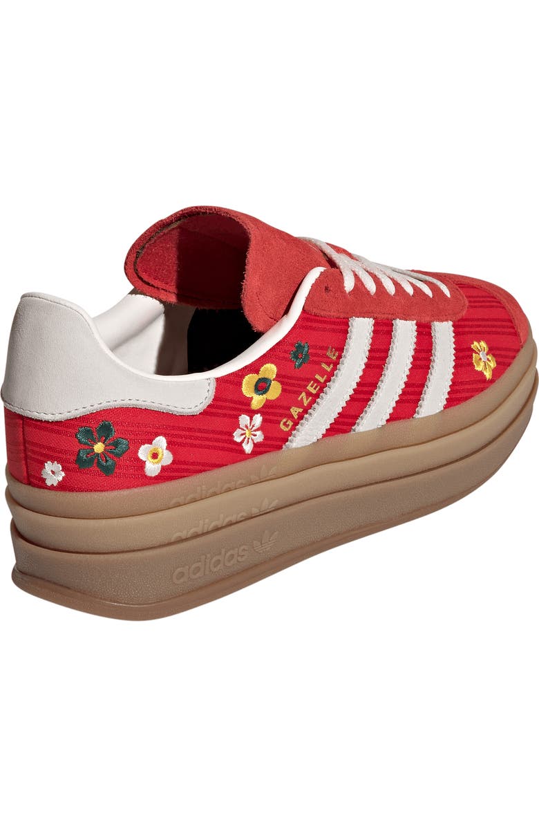 adidas Gazelle Bold Platform Sneaker, Alternate, color, Scarlet/ Off White/ Yellow