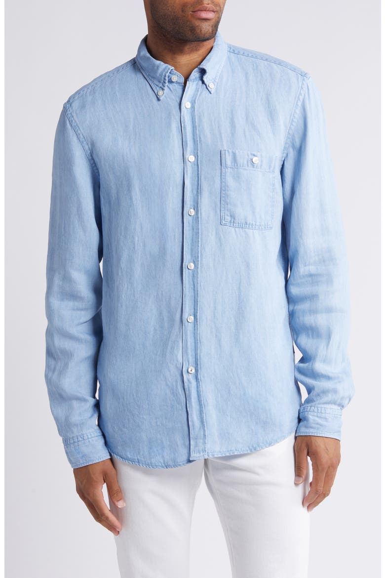 Roan Chambray Button-Down Shirt, Main, color, OPEN BLUE