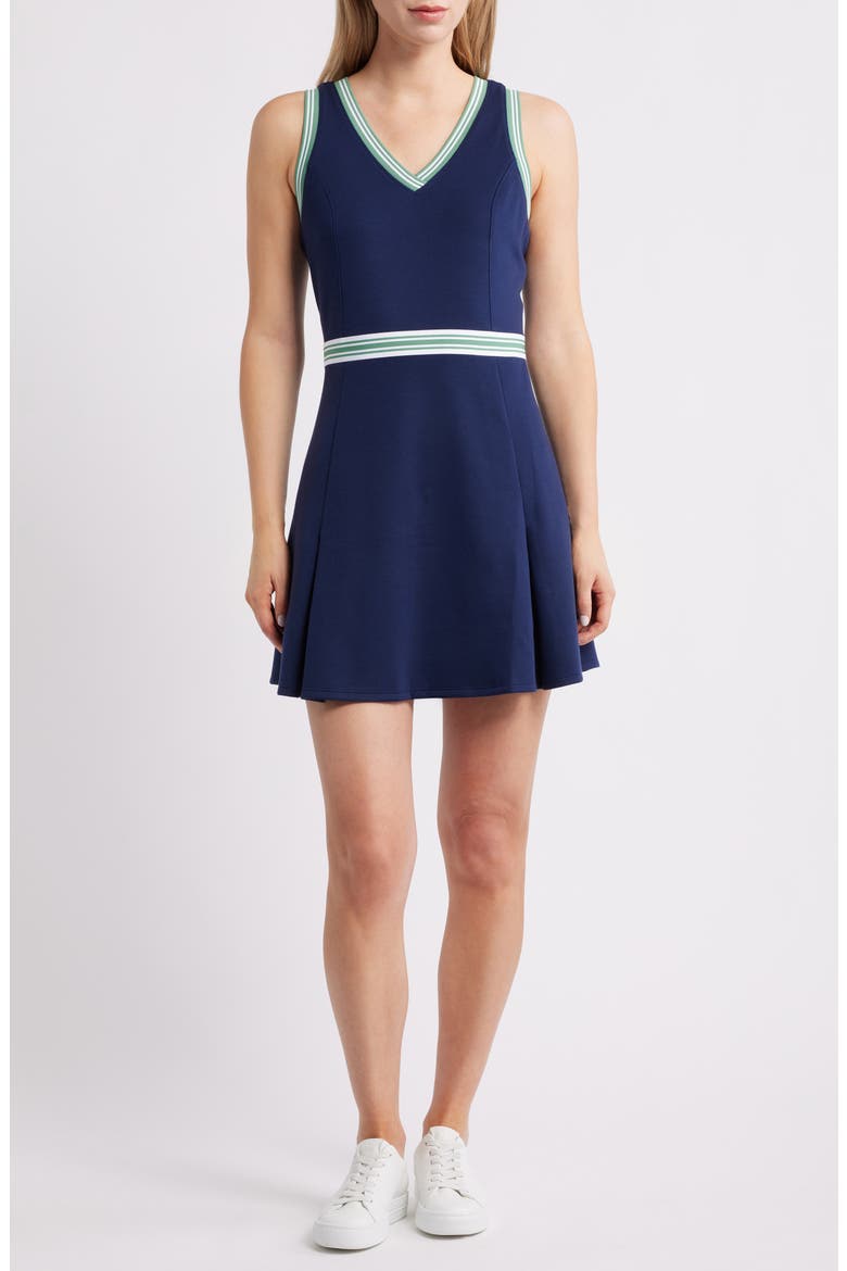 Coastal Bay Sleeveless Fit & Flare Dress, Main, color, COASTLINE