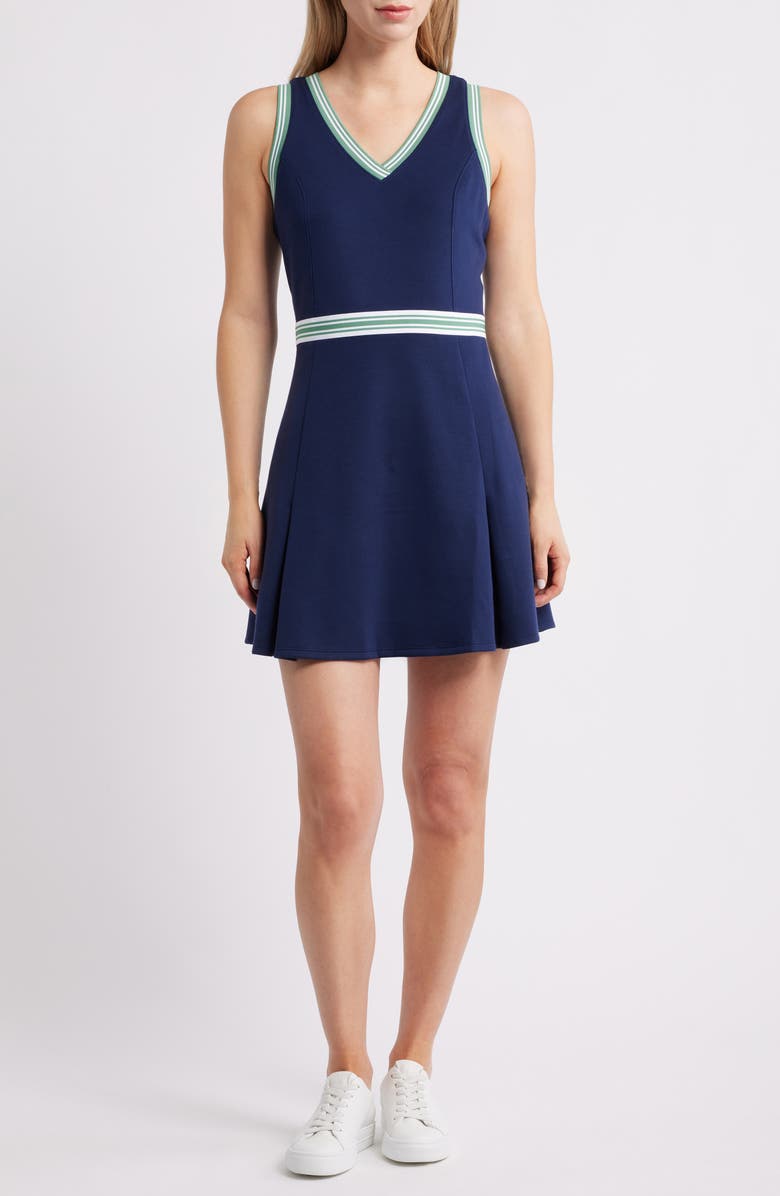 Tommy Bahama Coastal Bay Sleeveless Fit & Flare Dress, Main, color, Coastline